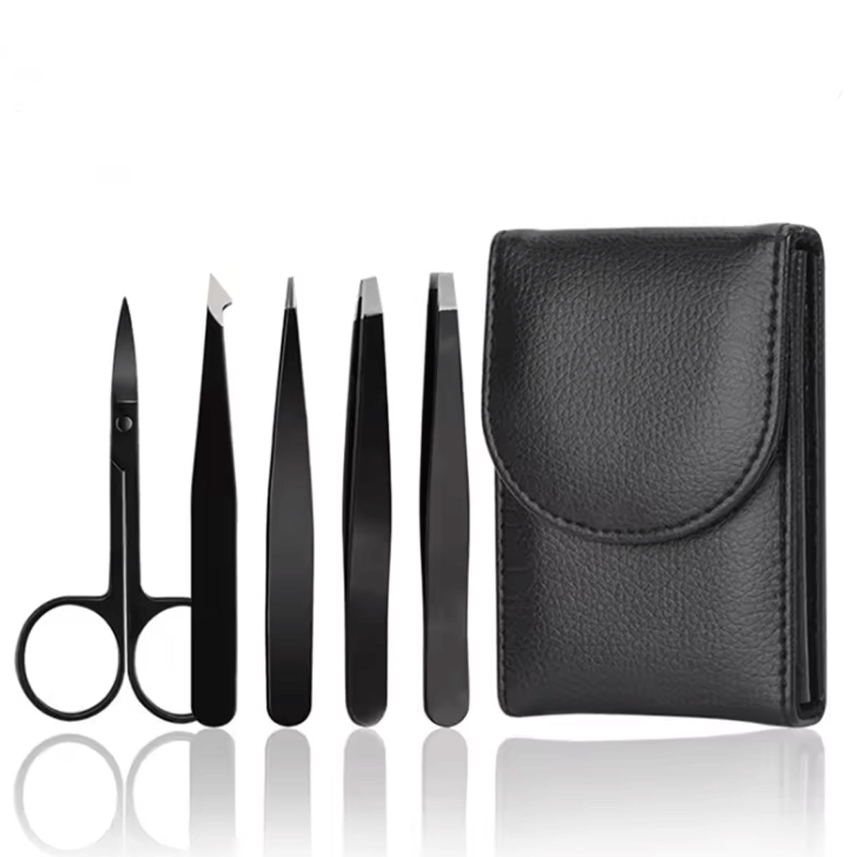 5pcs-eyebrow-facial-grooming-tweezers-set-with-case