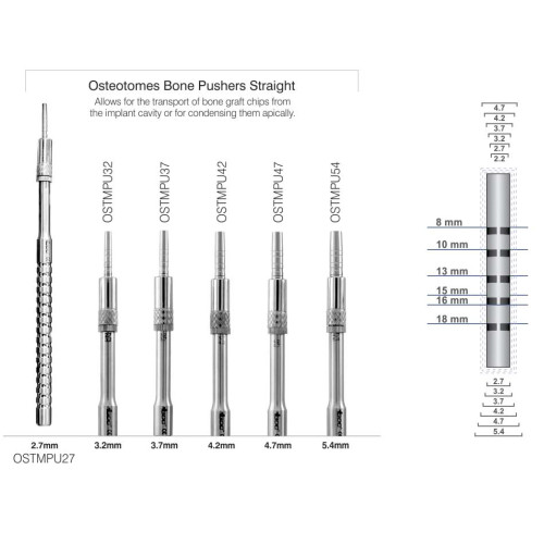 Straight Osteotome Bone Pusher Set