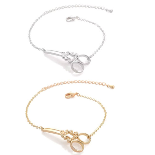Scissors Design Adjustable Bracelet for Women