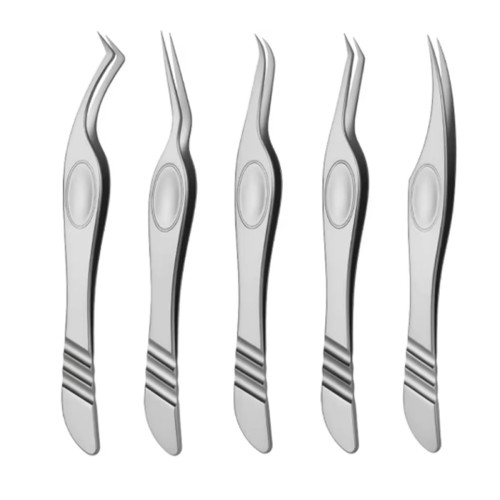 Tweezers Set – Stainless Steel (Multi-Angle Precision Kit)