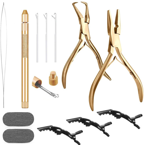 Micro links Hair Extensions Kit (Gold)