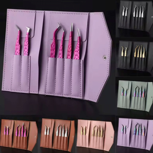 Stainless Steel Eyelash Extension Tweezers Set